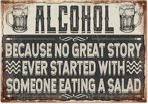 Funny beer metal sign man - metal,
