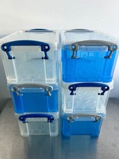 6 Handy Clear Really Useful Boxes, Small Plastic 5x4x3 inch Storage Boxes