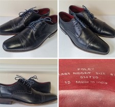 Loake 'Foley' Men's UK Size 8.5 Black Leather Semi Brogue Goodyear Welted Shoes