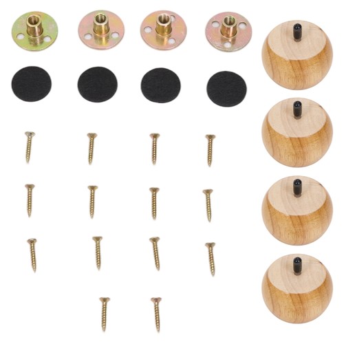4pcs round natural solid wood - 4pcs,