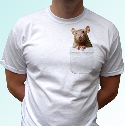 Rat pocket no9 - print, white
