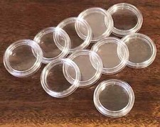 22.5 mm Coin Capsules For Full Gold Sovereign -  Clear Holders - Pack  of  10