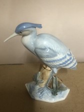 Porcelain heron figurine - porcelain,