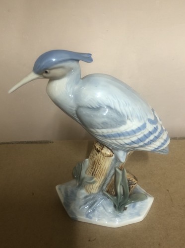 Porcelain heron figurine - porcelain,