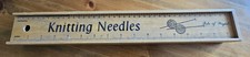 Vintage Wooden Knitting Needles Storage Box. Made in England.