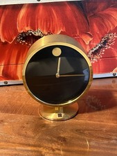 Howard Miller Museum Clock: Vintage Brass Desk Clock, Mid Century Modern
