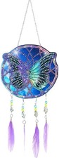 5D DIY Mystical Butterfly Feather Dream Catcher Hanging Diamond Art Kit
