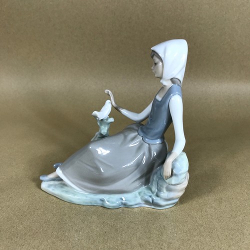 Lladro shepherdess with - with, dove