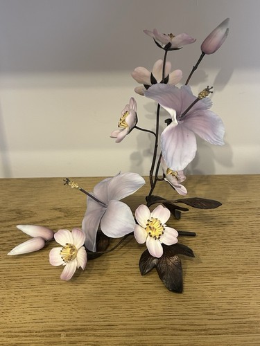 Boehm blue hibiscus with peach - with,