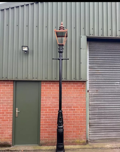 Old cast iron lampost - iron,