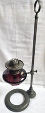 ANTIQUE HINKS & SON STUDENTS KEROSENE LAMP RISE & FALL PARAFFIN LAMP