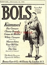 Advert for BOLS 'Kummel' & Liqueur Drinks Range Original 1924 Small Ad 726/107