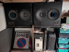 UREI 813A Studio Monitors –  Dual 15”  Time-Align Reference Speakers - stands