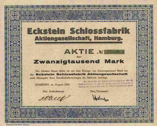 Eckstein schlossfabrik 1923 - eckstein,