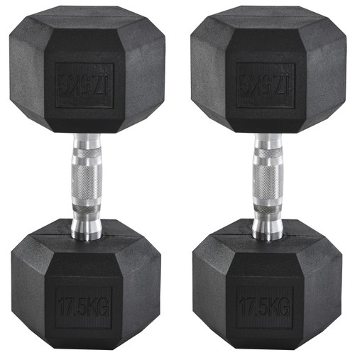 2x17 5kg rubber hex - 2x17.5kg,