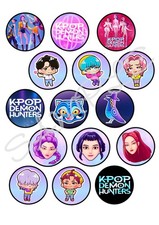 KPop Demon Hunters Edible Cupcake Toppers x15 5cm A4 Icing Sheet