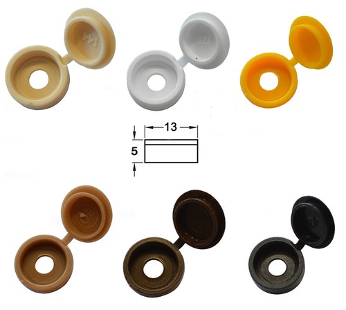 Hinged plastic screw cover - screw,
