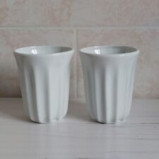 Hotel Chocolat Mug Pod Cup X2 White Ceramic Velvetiser By Andrew Wicks Ribbed