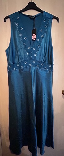 Bhs teal satin - satin, sleeves