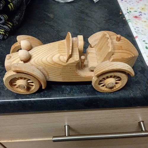 Wooden car ornament - 8", long