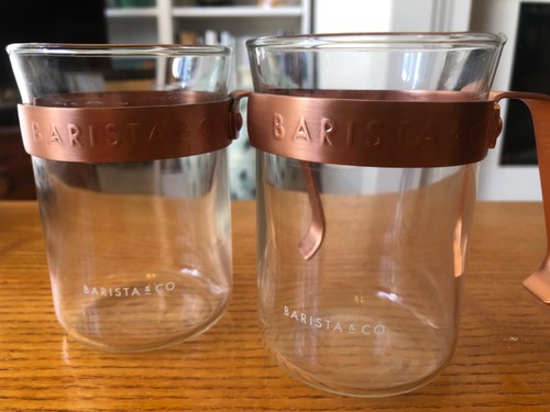 Pair barista clear glass - of,