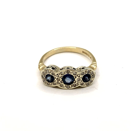 Sapphire diamond 9ct - sapphire,