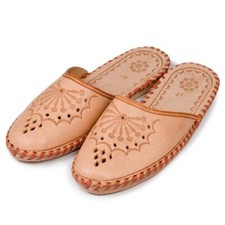 Womens Ladies Slippers Sandals Home Shoes GENUINE Leather Polskie Kapcie