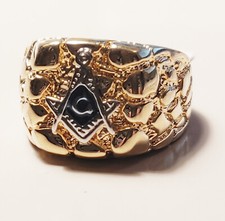 Masonic Mens Nugget Ring - US