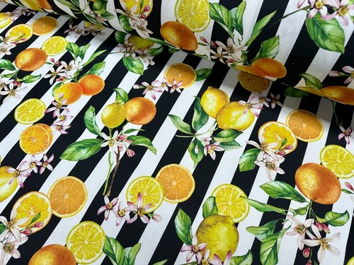 Citrus stripes fabric home - stripes,