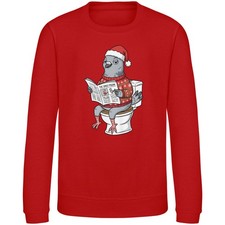 Funny Pigeon Kids Christmas Sweatshirt Toilet Design Xmas Sweater Boy Girl Gift