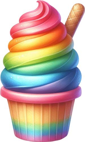 Rainbow icecream wall - icecream, art