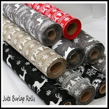 Xmas Table Runner Jute Burlap