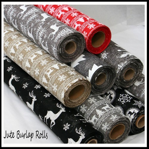 Xmas table runner jute - jute, burlap