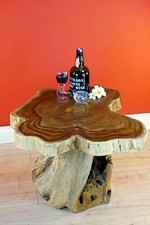 Teak Tree Pane Coffee Table