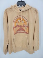 Stagecoach Sweatshirt Mens Large Orange Tan Music Festival Logo Pullover Beach