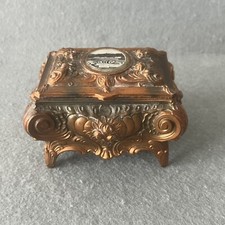 Vintage Art Nouveau Copper Metal Dresser Box Coburg Made in Germany