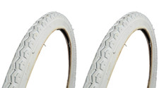 Tyres 20 x 1 3/8" (37-440)Bike Bicycle Tyres Vintage Retro Old School White Pair