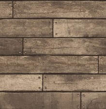 Wood Effect Wallpaper Brown