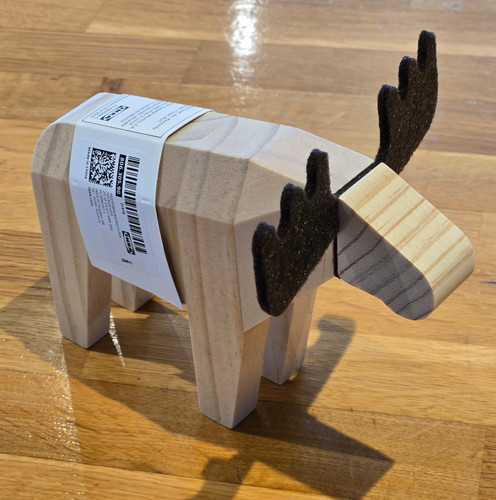 Ikea wooden moose ornament - moose,