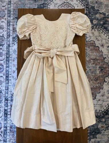 Girls cream lace - lace, bodice