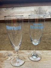 Duo Of Vintage Goldwell Snowball Drinking Glasses/Flutes/1960’s/70’s/Retro 