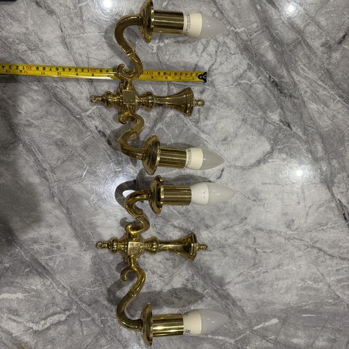Pair brass arm wall - of,