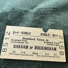 Vintage Train Ticket -  Stamford to Oakham or Rockingham