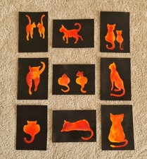 9 x Original Watercolour Cat