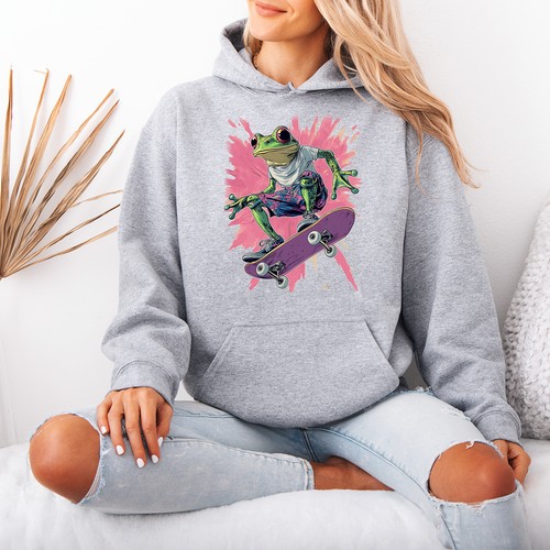 Funny cartoon skate frog - skate,