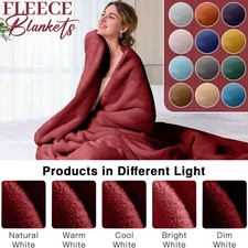Extra Large Fleece Blanket Super Soft Reversible Bed Sofa Throw Double King Size