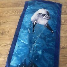 Vintage Dolphin Beach Towel 90s Fish Sea Under Water Restmor Brazil Retro