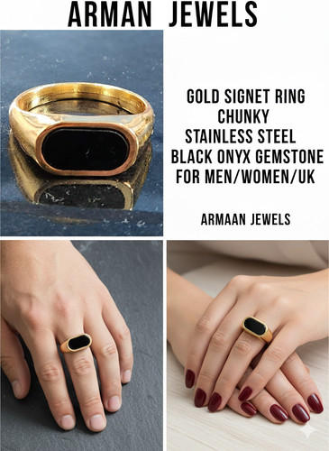 Gold signet ring - signet, ring,
