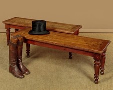 Antique Pair of Oak Benches