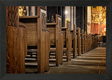Church interior with wooden